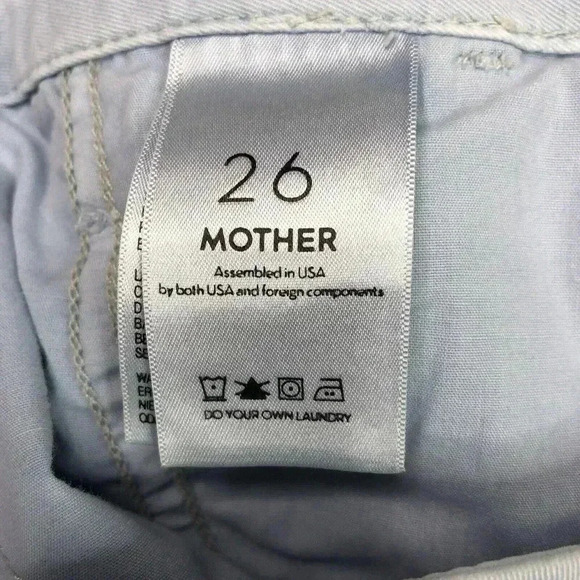 Mother Chino Pants Sz 26 The Shaker Prep Fray Blue Red Stripe - Picture 9 of 16